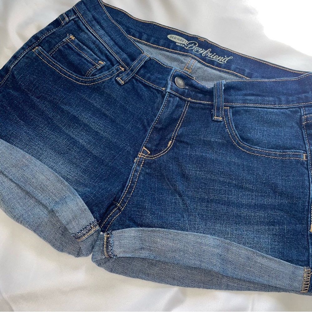 Old Navy Dark Blue Cuffed Denim Shorts